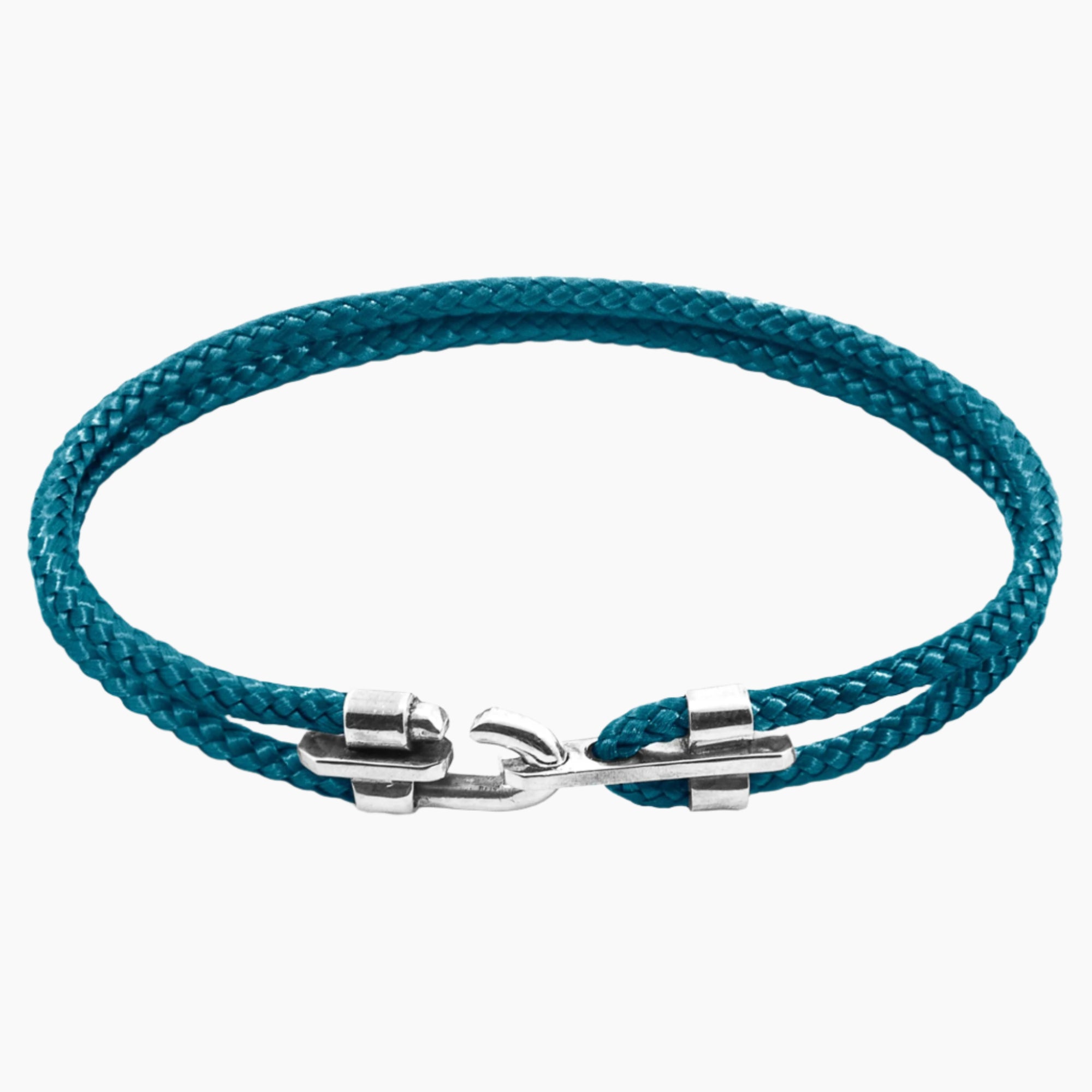 Canterbury Silver and Rope Bracelet - Ocean Blue