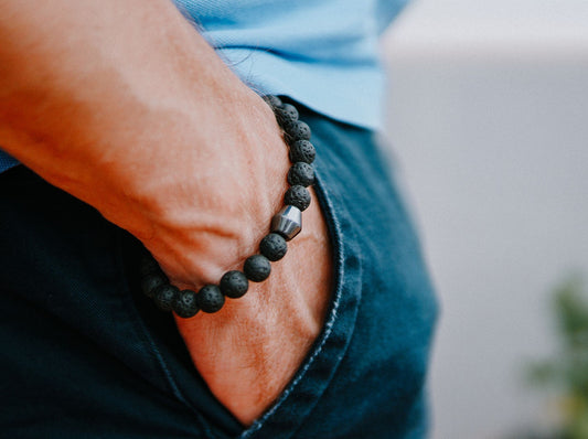 Obsidian Lava Stone Bracelet